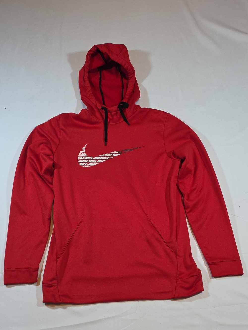 Nike Men’s Red Zip-Up Hoodie with White Swoosh